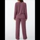 thumbnail image 5 of Conjuntos de Dos Piezas para Mujer, Suéter de Cuello Henley de Otoño, Chándal A Juego, Pijamas Cómodos con Bolsillos Vino Tinto S, 5 of 7