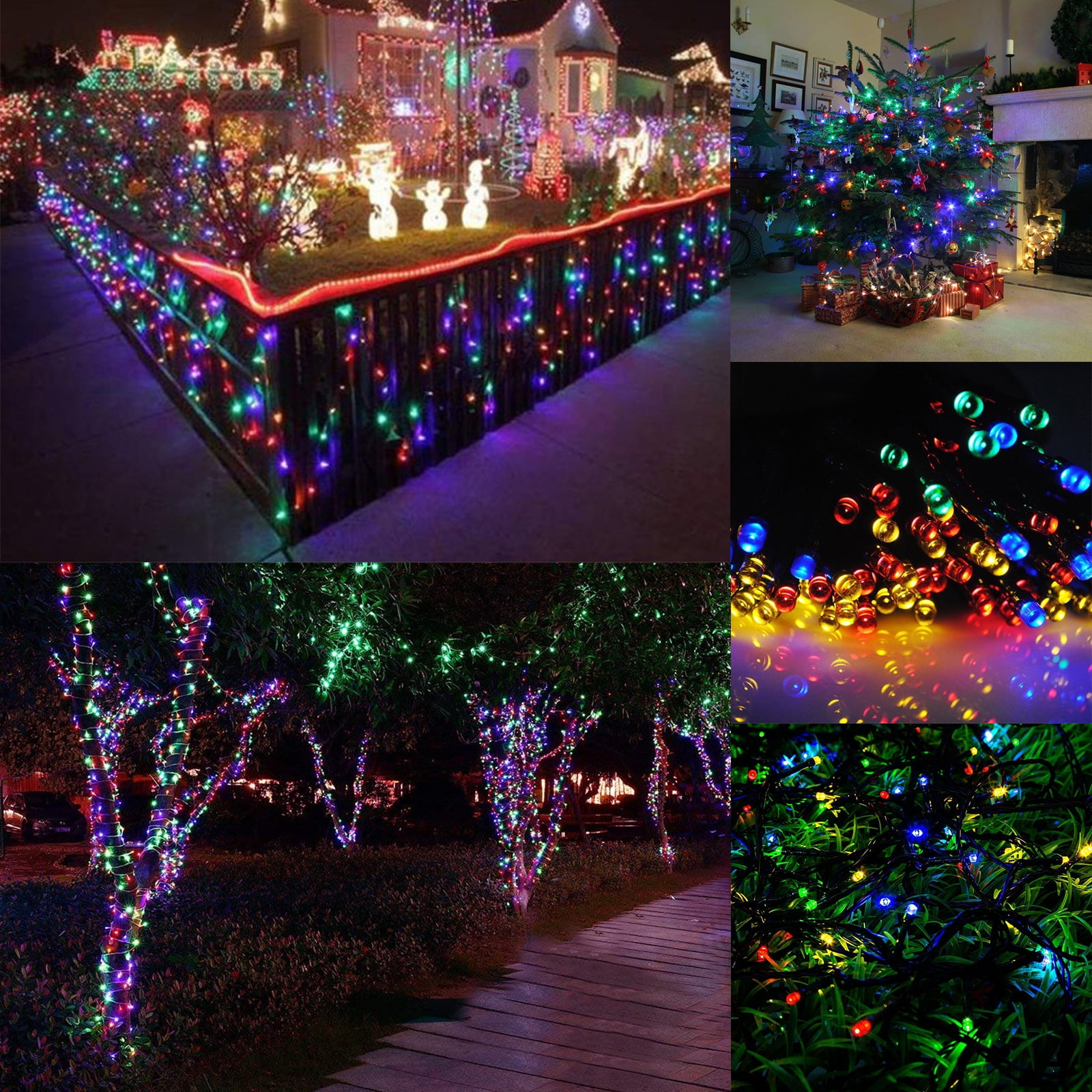 12m 100 Led Solar Power Fairy Light String Lamp Party Xmas Decor