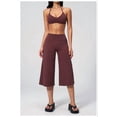 thumbnail image 2 of PISONIC Womens Workout Sets Two Piece Spaghetti Straps Sports Bra Matching Wide Leg Capri Pants Gym Work Pilates Outfits, 2 of 7