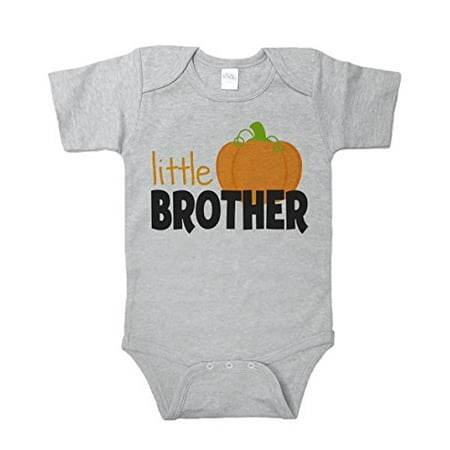 

7 ate 9 Apparel Baby s Little Brother Halloween Onepiece Grey