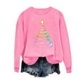 thumbnail image 3 of Christmas Women's Sweatshirts Fashion Casual Printed Shirts Pullover Round Neck Rhinestone Loose Long Sleeve Blouse Sweatshirt Top, 3 of 6