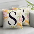 thumbnail image 3 of Monogram Letter S Throw Pillow Covers Floral  Orange Flower Pillows Decorative Throw Pillows Pillowcase Farmhouse Decor for Couch Sofa, Family Last Name Initial Pillow Case, 3 of 7