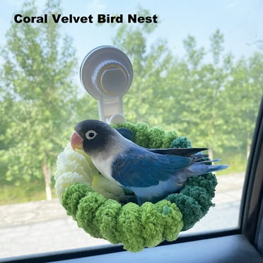 Bird Cage Accessories Hamster Cage 2 Pcs Natural Coconut Shell Bird Nest House Bed Breeding Nesting Anti-Pecking Bite With Warm Pad And Bell For Bird Parrot Budgie Parakeet Cockatiel Conure Lovebird Canary