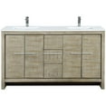 thumbnail image 4 of Lexora Home Lafarre 60" Double Quartz Top Bathroom Vanity with NIckel Faucet, 4 of 13