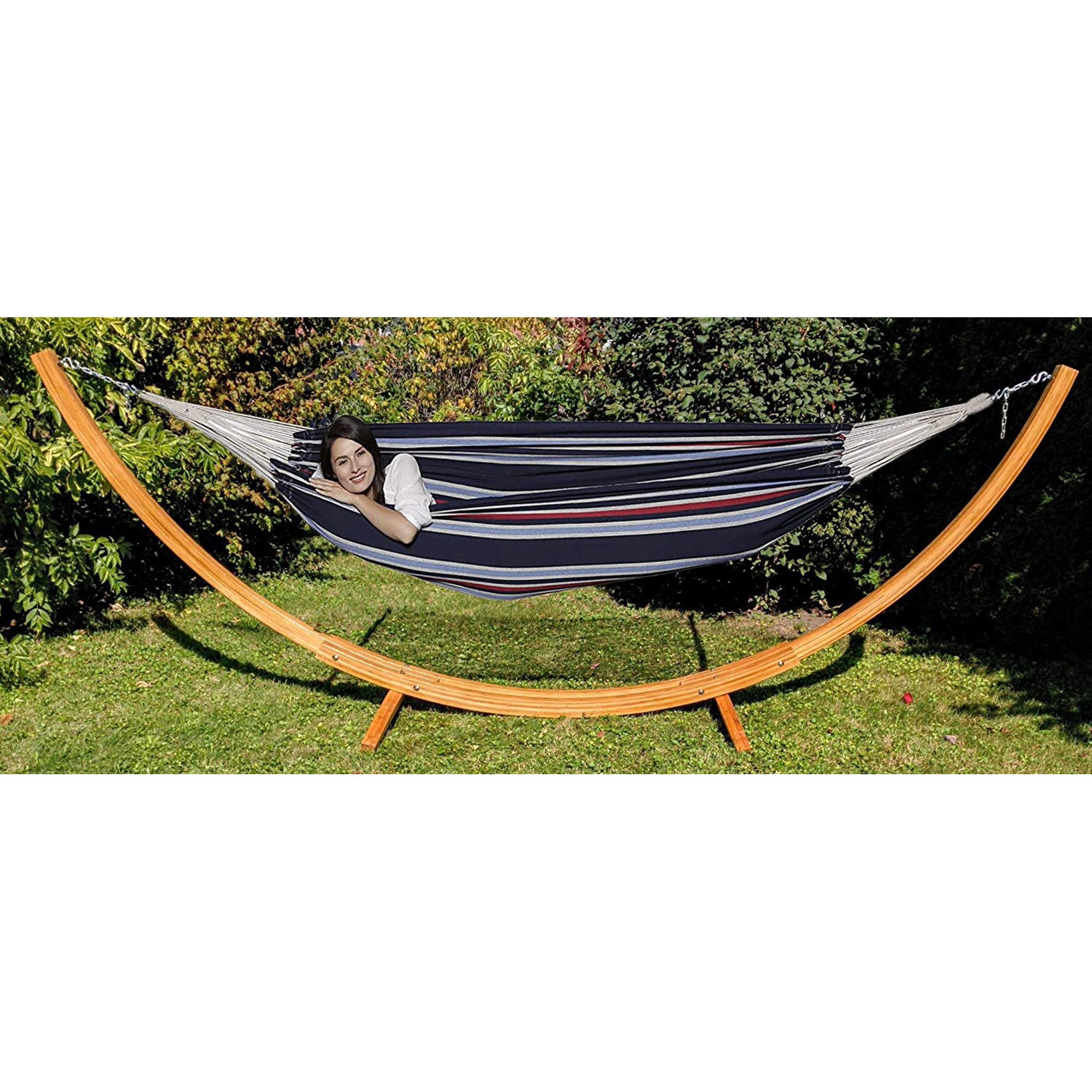 Gilbin Cotton Double Hammock Portable 2 Person Durable Extra Large Canvas Hammock, Canvas Double Brazilian Hammock, Perfect for Camping, Outdoors Gear, Backpack, Hiking, Hunting, Backyard