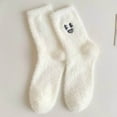 thumbnail image 2 of Yuanlong Womens Socks Ladies Cute White Embroidered Thick Funny Mid Tube Socks Winter Comfort Non Warm Floor Socks, 2 of 8