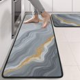 thumbnail image 2 of Kitchen Rugs Sets Of 2,Gray Marble Gold Wave Pattern Anti Fatigue Kitchen Mat Rugs Non Slip Washable,Decorative Kitchen Floor Mats for Kitchen,Sink,Laundry,17"x47"+17"x47", 2 of 5