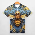 thumbnail image 3 of Watercolor Bumblebee Yellow Sunflowers Men Zipper T-shirt Summer Casual Short Sleeve T-shirt Top, 3 of 7