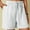 White, variant on Homenesgenics Shorts for Women Plus Size with Pockets Women's Cotton Linen Shorts Solid Color Comfortable Elastic Wide Leg Casual Shorts