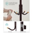 thumbnail image 3 of Freestanding Coat Rack - Metal Coat Rack Stand with 12 Hooks - Coffee Brown, 3 of 7