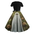 thumbnail image 3 of Jusqu'à 65 % de Réduction! Robes d'Été Mode pour Femmes 2024 Grande Taille Décontractée Imprimé Floral Manches Courtes Col Rond Robe Hauteur Genou, 3 of 3