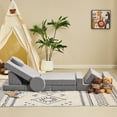 thumbnail image 3 of Ktaxon Corduroy Kids Toddler Couch 14PCS Modular Sofa Set, Convertible Play Couch for Living Room, Playroom, or Bedroom Gray, 3 of 6
