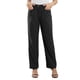 thumbnail image 3 of Pantalones de talle alto para mujer, sueltos, informales, elegantes, de Color puro, con botones, cierre de cremallera, pantalones plisados con bolsillo, 3 of 7