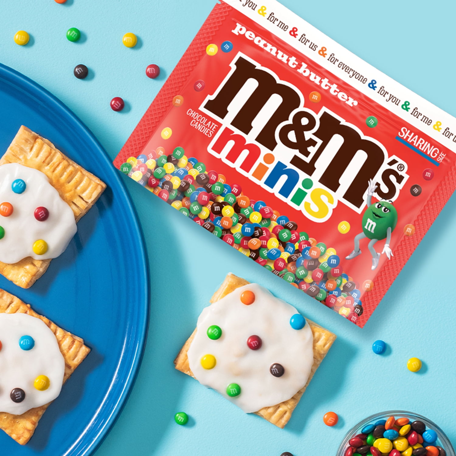 (3 pack) M&M's Minis Peanut Butter Milk Chocolate Candy, Sharing Size - 8.6 oz. Bag