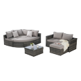 thumbnail image 4 of Modern 8 Pcs Rattan Sectional L- Shaped Patio Furniture Set (2 Corner Sofa, 2 Armless Single Sofa, 1 Scalloped Corner Sofa, 1 Scalloped Ottoman, 1 Ottoman, 1 Coffer Table), 3 Available Color Cushion, 4 of 12