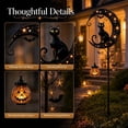thumbnail image 3 of Solar Halloween White Ghost & Pumpkin Moon Garden Stake Light, Outdoor Waterproof LED Halloween Yard Decoration with Crescent Moon, Hanging Jack-o'-Lantern Lantern for Garden, Patio, Walkway, Porch, 3 of 9