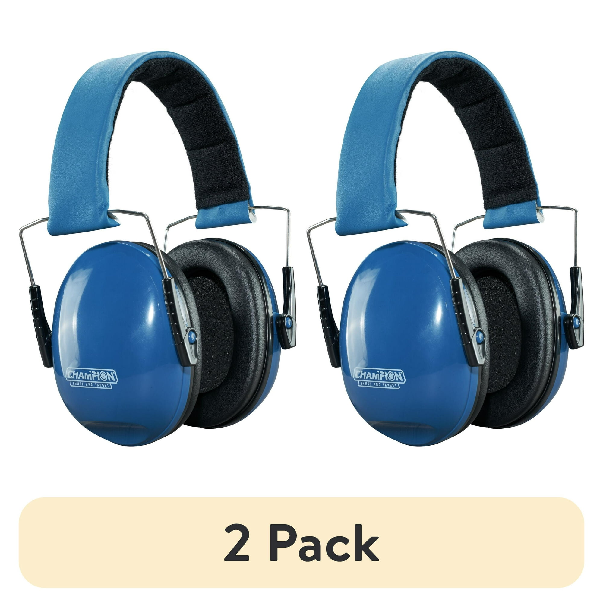 (2 pack) Champion Small Frame Ear Muffs for Shooting - Blue