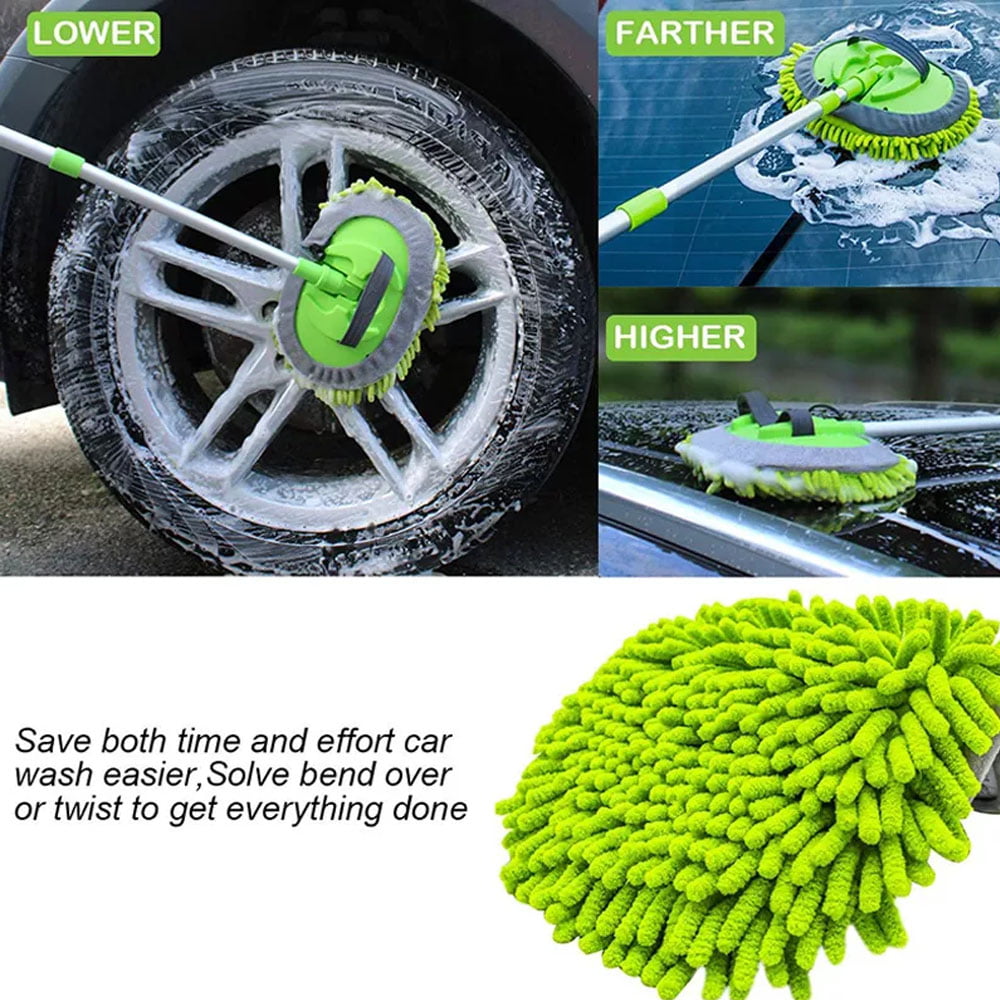 2-in-1 Car Wash Kit Aluminum Telescopic Brush with Detachable Microfiber  Heads Wbb20440 - China Car Duster and Car Mop price