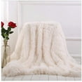thumbnail image 3 of TIDWIACE Manta de peluche blanca con aspecto de pelo largo 160 x 200 Manta de sofá Manta de microfibra de piel sintética Manta de TV Manta de aire acondicionado diario Vhermosa, 3 of 8