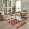 thumbnail image 2 of ODIKA 4'x6' Beige Pink Geometric Malta Design Washable Area Rug Handwoven Wool with Intricate Patterns for Home Office, Under Desk, Non-Slip Chair-Friendly, Flatwoven, 2 of 7