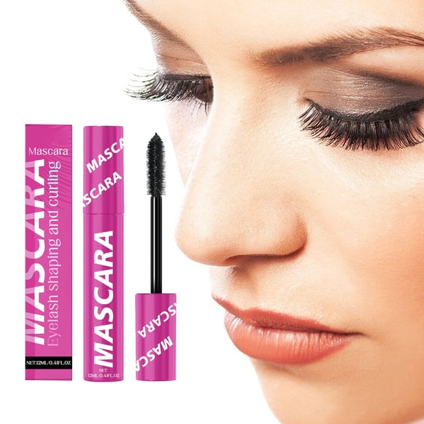 Máscara de pestañas alargadora voluminizadora 12 ml - Efecto ondulado, mejorado con fibra, resistente a la lluvia, no aglomerante, a prueba de manchas - Uso durante todo el día para ocasiones
