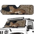 thumbnail image 2 of FUIALDOLG Brown Leopard Animal Car Windshield Sun Shade Cute Front Window Car Sunshade Windshield Blocks UV Rays Sun Visor Protector for Truck Off-road Vehicle Accessories, 2 of 7