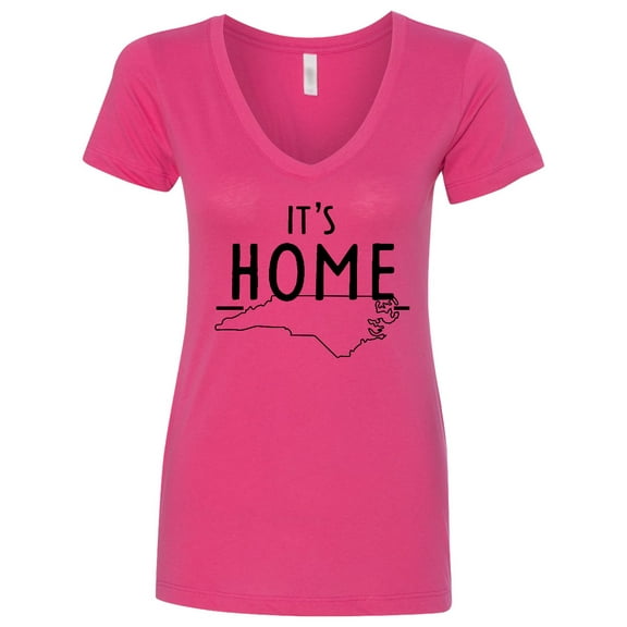 Inktastic It's Home State of North Carolina Outline Women's V-Neck T-Shirt