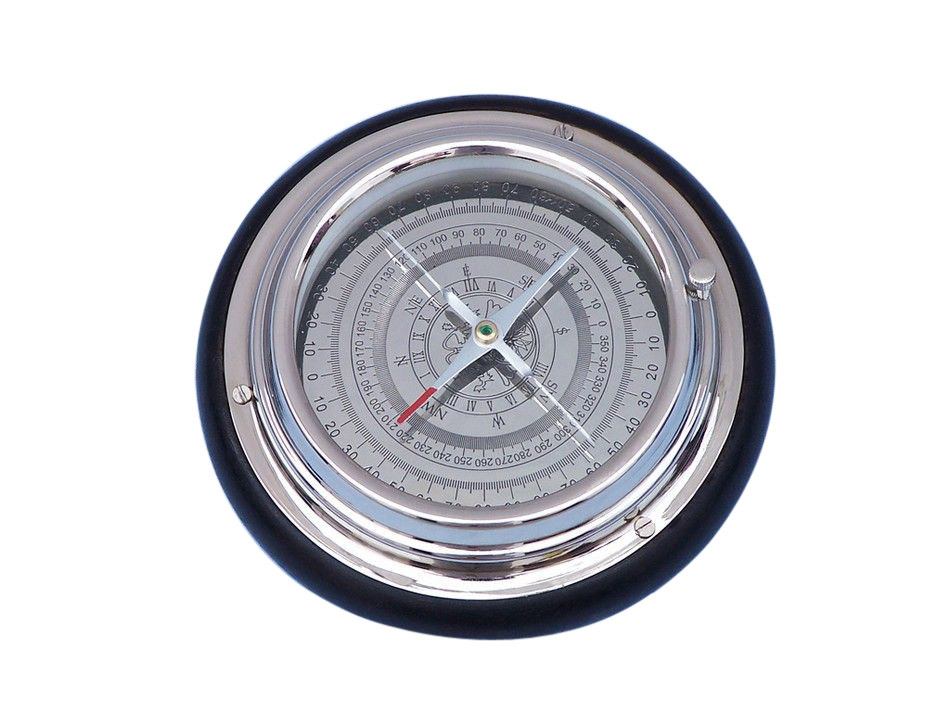 Chrome Directional Desktop Compass 6" Chrome Compass Nautical Decor