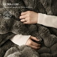 thumbnail image 3 of EverGrace Ultra Soft Luxury Fluffy Faux Rabbit Fur Throw Blanket, Thick Warm Bubble Throw for Bed, Cozy Plush Reversible Blankets for Couch, Chair, Sofa, Dark Taupe, 60x80 Inches, 3 of 8
