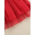 thumbnail image 7 of aturustex Toddler Baby Girls Summer Dress Letter Heart Printed Round Neck Pleated Stitching Mesh Tulle Skirt, 7 of 7