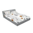 thumbnail image 2 of Ambesonne Floral Fitted Sheet & Pillow Sham Set, Flower Petals Growth, Queen, Pale Blue Orange, 2 of 2