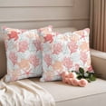 thumbnail image 2 of Red Orange Coastal Outdoor Pillow Covers,Waterproof Decorative Throw Pillowcases Set of 2,Sea Turtle Nautical Coral Summer Beach Couch Cushion Cases with Zipper for Outside Patio Garden Sofa 16"x16", 2 of 7