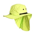 thumbnail image 3 of Top Headwear 4 Panel Large Bill Flap Sun Hat - Neon Green, 3 of 3