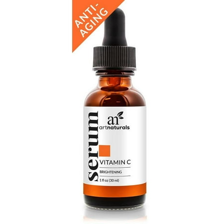 ArtNaturals Anti-Aging Vitamin-C Serum with Hyaluronic Acid & Vit E - Wrinkle Repairs Dark Circles, Fades Age Spots & Sun Damage - Enhanced 20% Top Vitamin C Super Strength - Organic Ingredients, 1 (Best Vit E Oil)