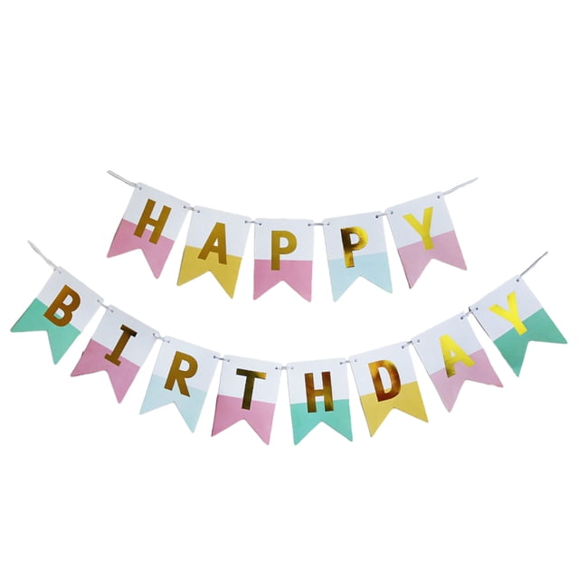 Injueey Tarjeta de papel, 0 Uds., cartel de feliz cumpleaños, cartel de cumpleaños para fiesta de cumpleaños feliz Kits de decoración para fiestas Macarrón Pequeño Tipo3 16.4 pies