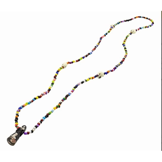 Collar Rosario Santa Muerte Negra Un Hilo Eleke