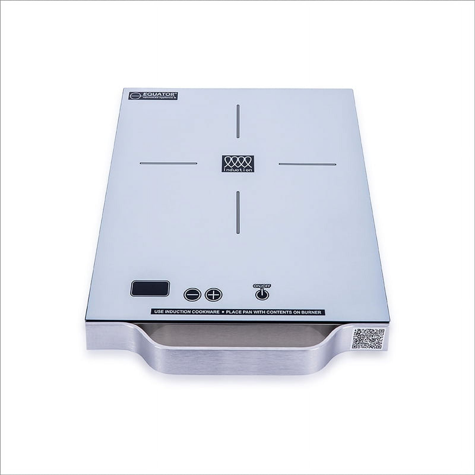 Equator 11inch Portable Single-Burner Induction Cooktop - with Handle in Silver