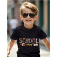thumbnail image 1 of Kids' Back To School Graphic T-Shirt - School Vibes Tee With Books &Amp; Apples, Regular Fit Round Neck Top For Boys &Amp; Girls, Easy-Care First Day Of School Outfit Or Everyday Classroom Sh, 1 of 3