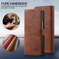 thumbnail image 3 of Compatible with Samsung Galaxy Z Fold 5 Case, Classic PU Leather Durable Slim Thin Full-Body Protective Shockproof Magnetic Closure Phone Case for Samsung Galaxy Z Fold 5 5G, Brown, 3 of 6