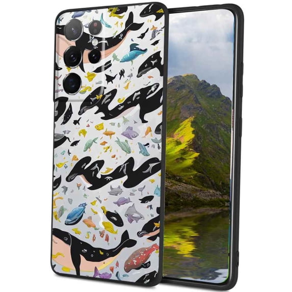 Compatible with Samsung Galaxy S23 Ultra Phone Case, Whales-1 Case Men Women, Flexible Silicone Shockproof Case for Samsung Galaxy S23 Ultra