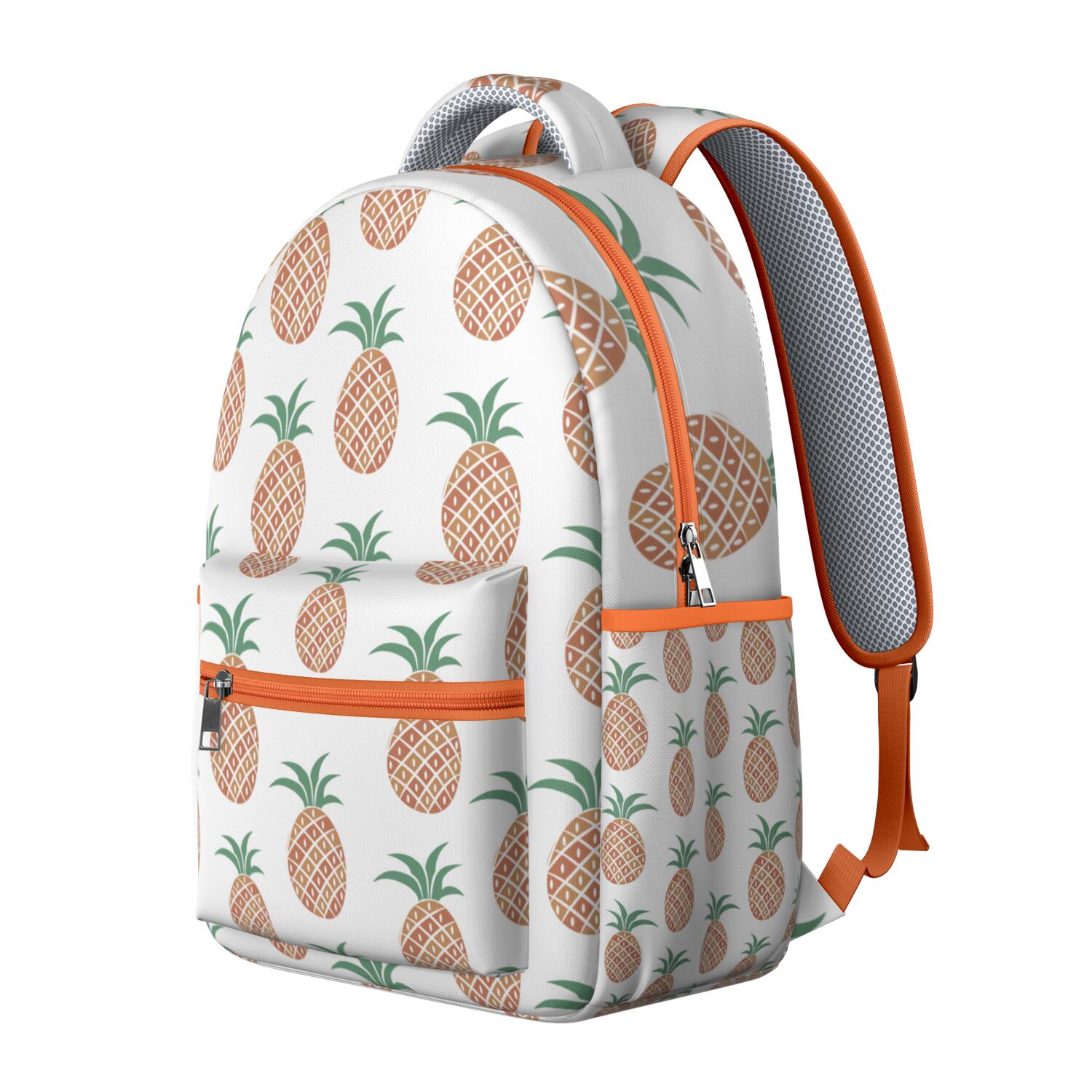 Pineapple Print College Backpack – Roomy & Durable for Books & Laptop, Cute Yet Professional, Great for Campus Life & Commuting, Fun Gift Idea