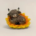 thumbnail image 3 of Highland Cow Figurine Highland Cow Bathroom Decor Mini Highland Cow Decorative Figurine for Home Office Desk Kitchen Bathroom Farmhouse Style Shelf Decor, 3 of 5