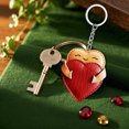 thumbnail image 1 of Hearth & Gear Leather Heart Keychain Handmade Cute For Her, 1 of 4