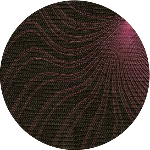 Ahgly Company Indoor Round Patterned Midnight Gray Area Rugs, 5' Round