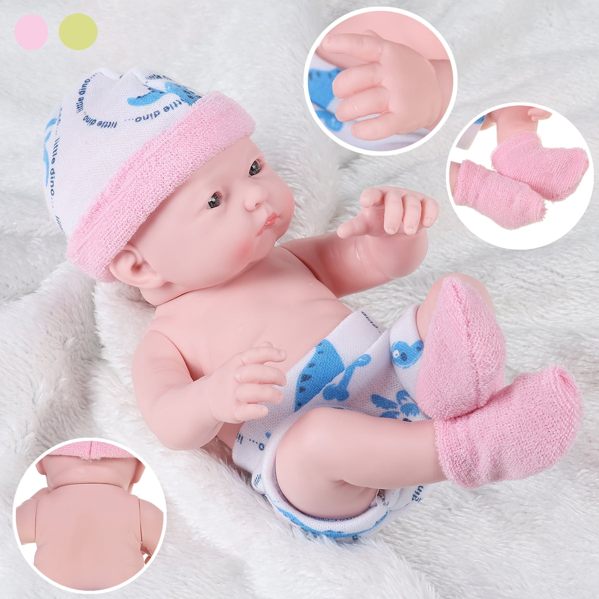 Lifelike Realistic Reborn Baby Dolls 9.5 Inch Reborn Girl Doll with ...