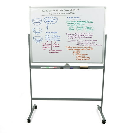 Portable Reader Boards - Mind Reader Portable Magnetic Dry Erase Double Sided Easel White board with 360 Degree Flip Quality Board, White