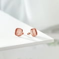 thumbnail image 4 of Gem Stone King 0.06 Ct Round Hearts and Arrows 1mm White Created Sapphire 18K Rose Gold Plated Silver Stud Earrings, 4 of 4