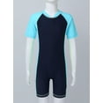 thumbnail image 3 of Sinleey Kids Boys Girls One Piece Swimsuit Rash Guard Jumpsuit Bathing Suit Swimwear UPF 50+ Navy Blue&Sky Blue 14, 3 of 7