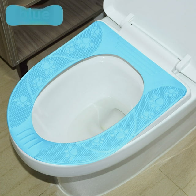 Eco-Friendly Silicone Toilet Seat Cover, Year-Round Comfort for All Seasons, Waterproof & Easy to Clean, Static Adhesion Technology for Tool-Free Installation, Factory Direct Hot Sale, Sky Blue Design