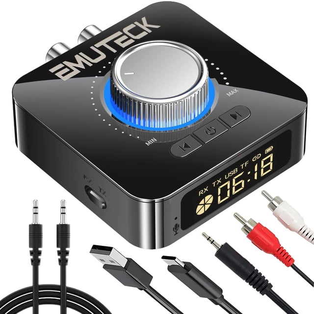 Adaptador de audio Bluetooth 5.0 Emuteck Transmisor y receptor 5 en 1